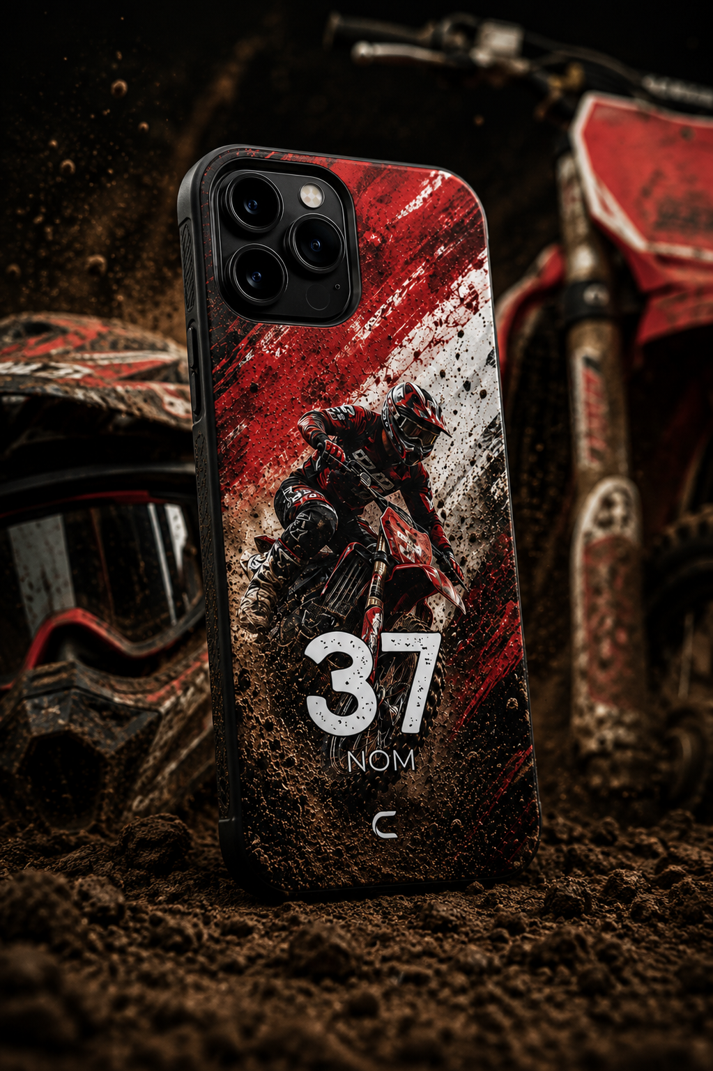 Coque Motocross Race Red