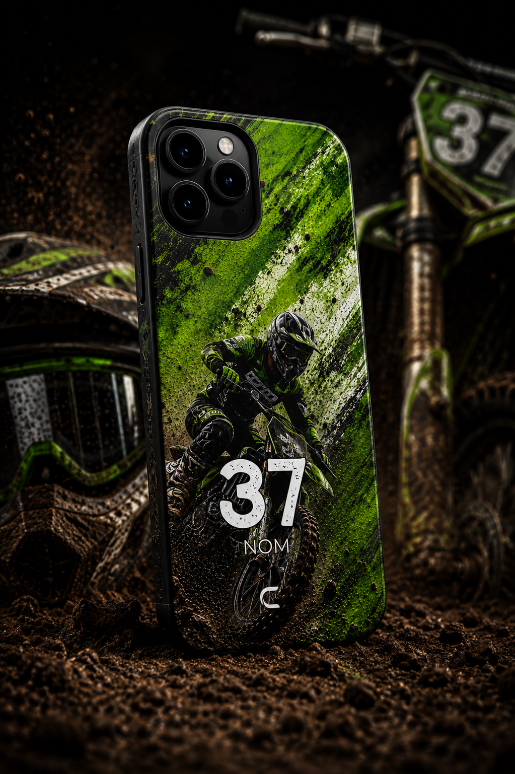 Coque Motocross Monster Green