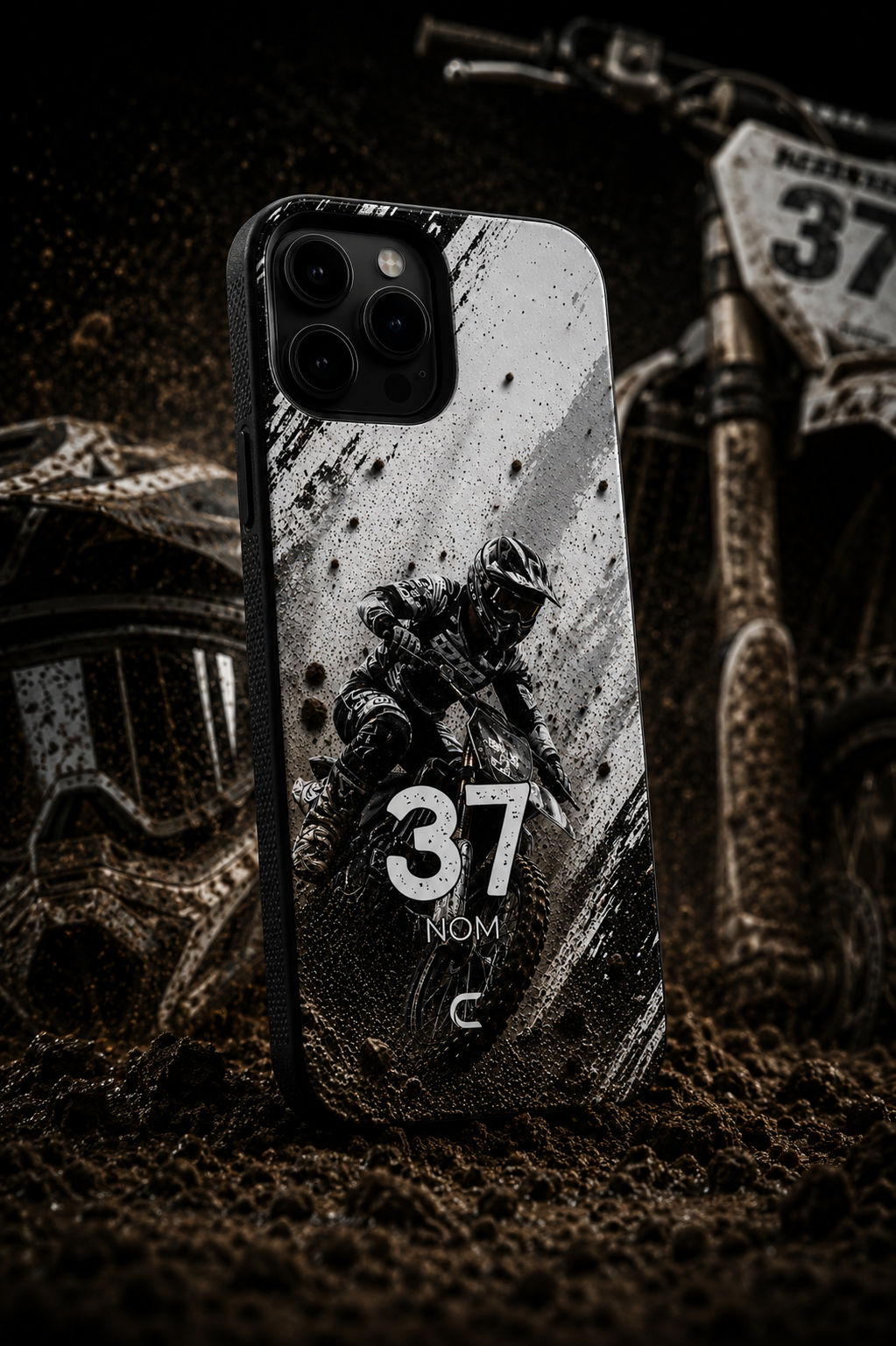 Coque Motocross White Rider